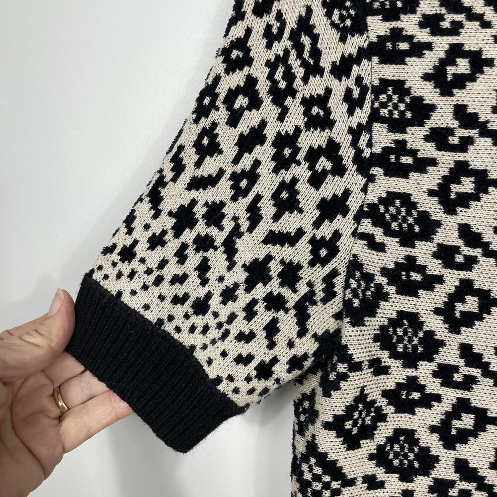 Anthropologie Maeve Ellinor Knit Top Size XS Leopard Print Wool Cashmere Blend - Picture 5 of 9
